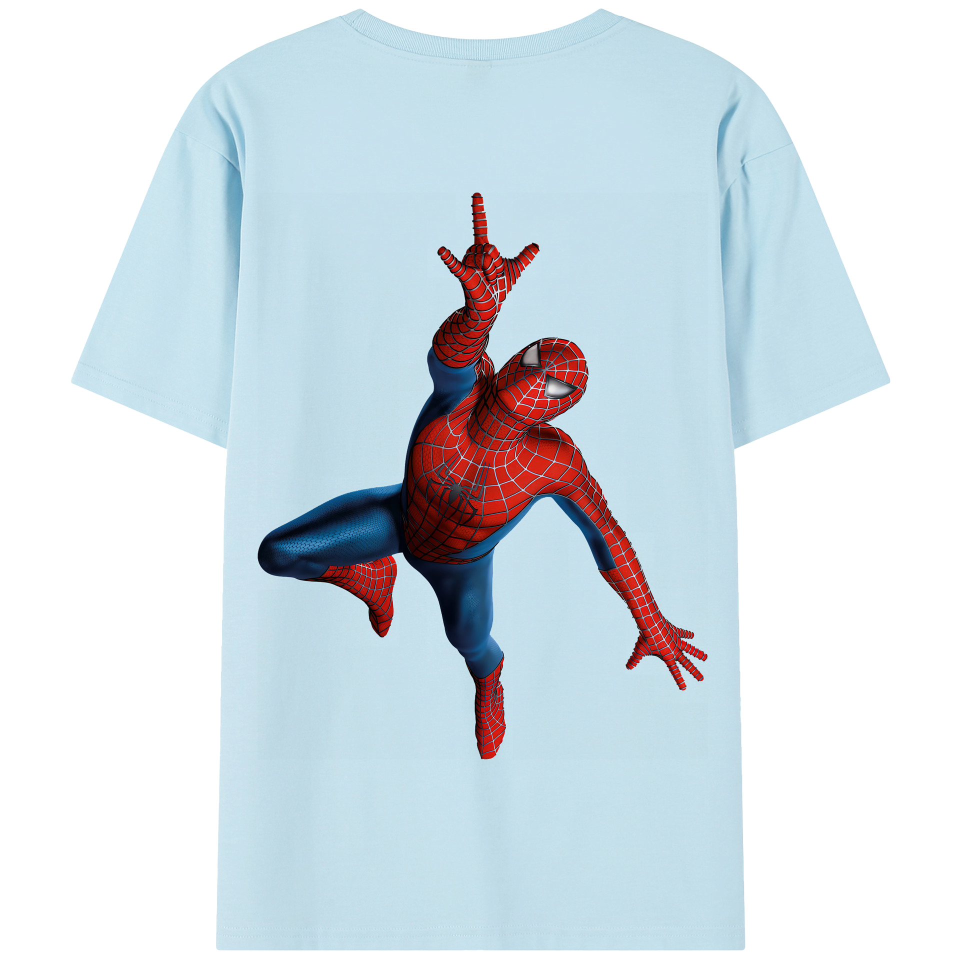 （画像用） Spider Man スパイダーマン 綿100％半袖Tシャツ（背面プリント）